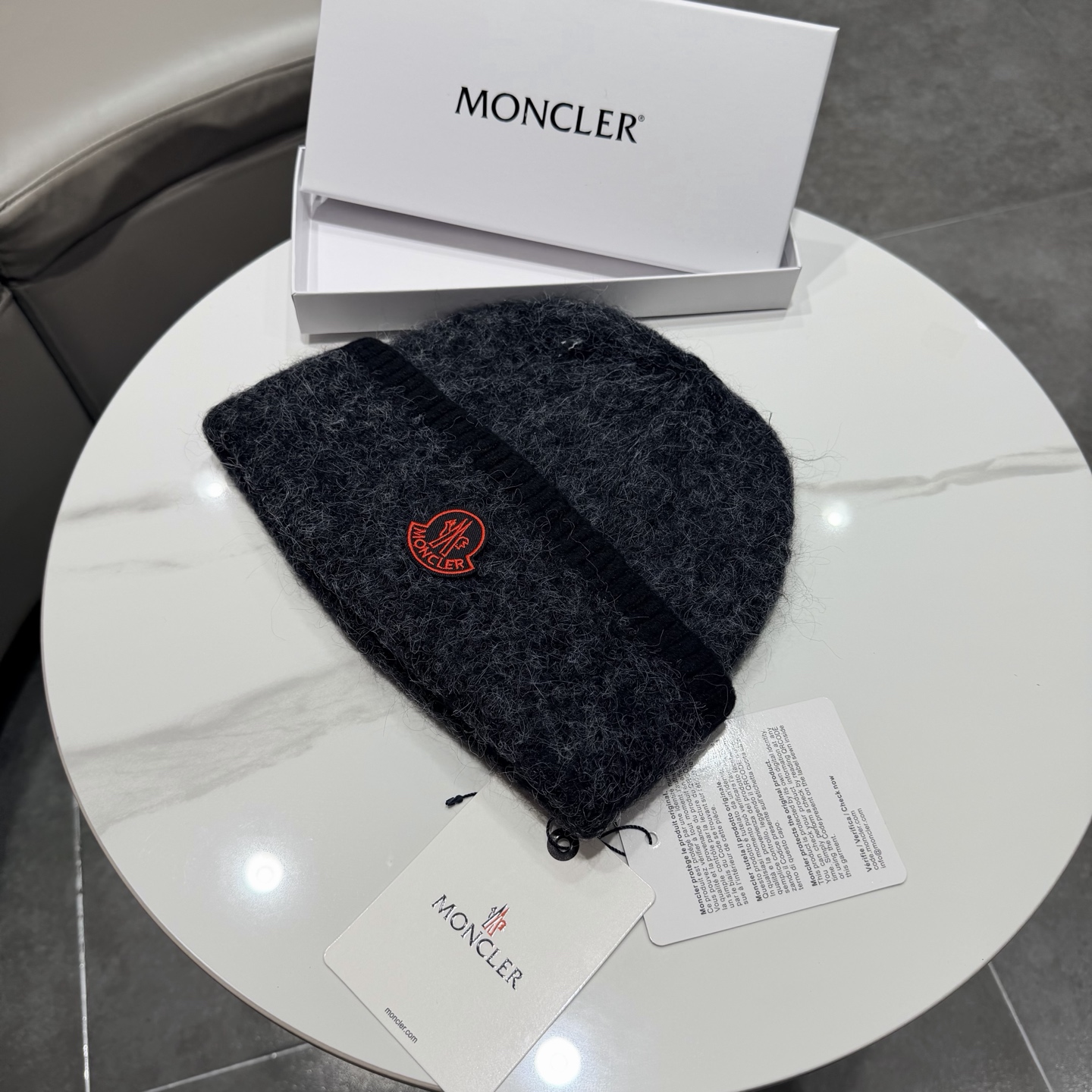 moncler韩系红色秋冬保暖针织包头护耳毛线帽百搭ins简约冷帽男女新款 