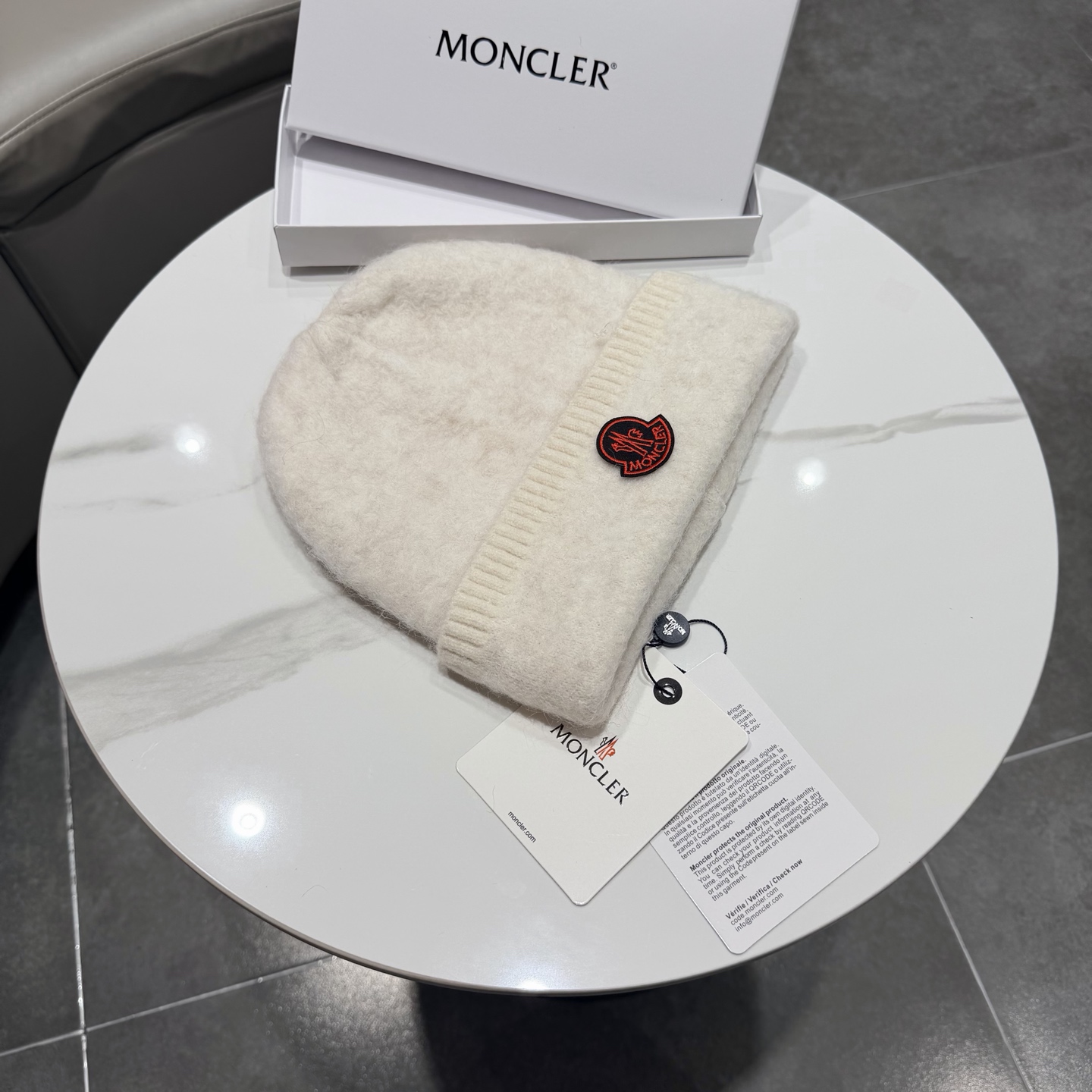 moncler韩系红色秋冬保暖针织包头护耳毛线帽百搭ins简约冷帽男女新款 