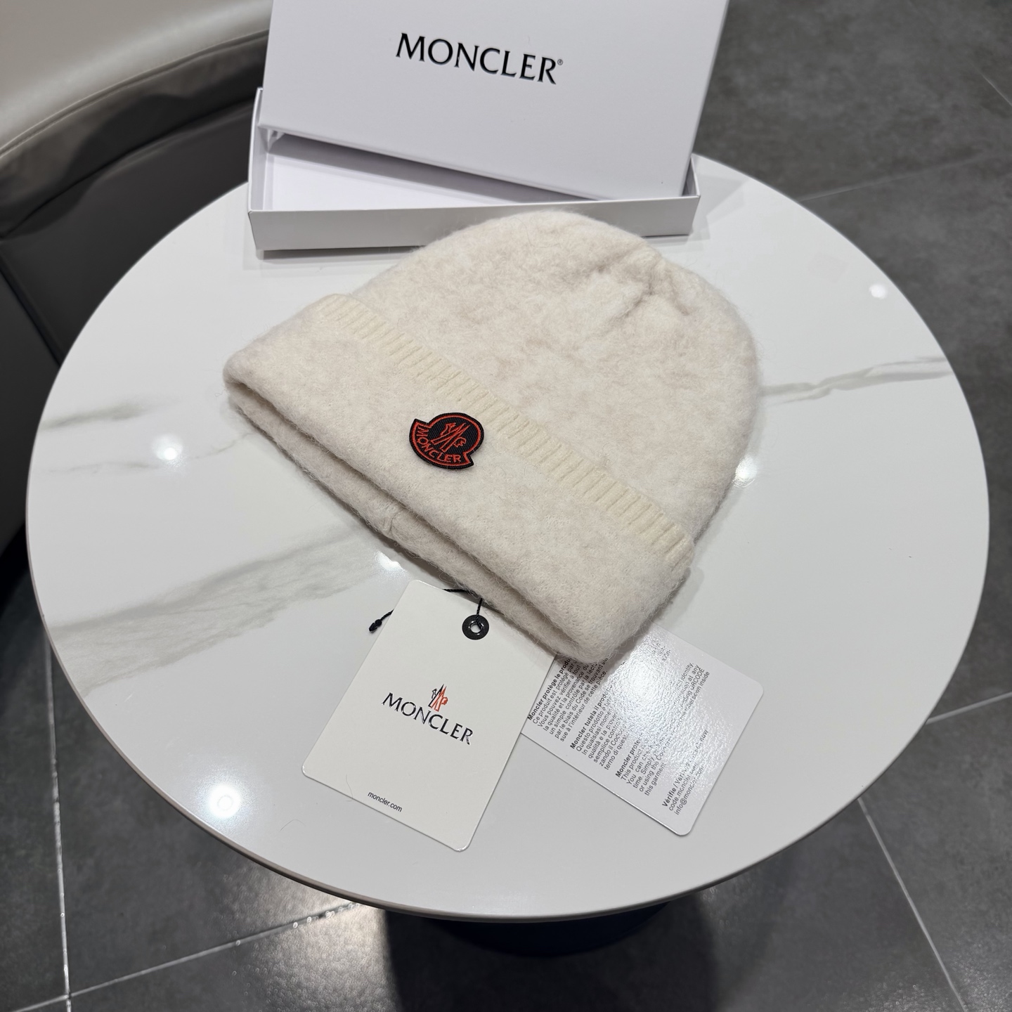 moncler韩系红色秋冬保暖针织包头护耳毛线帽百搭ins简约冷帽男女新款 