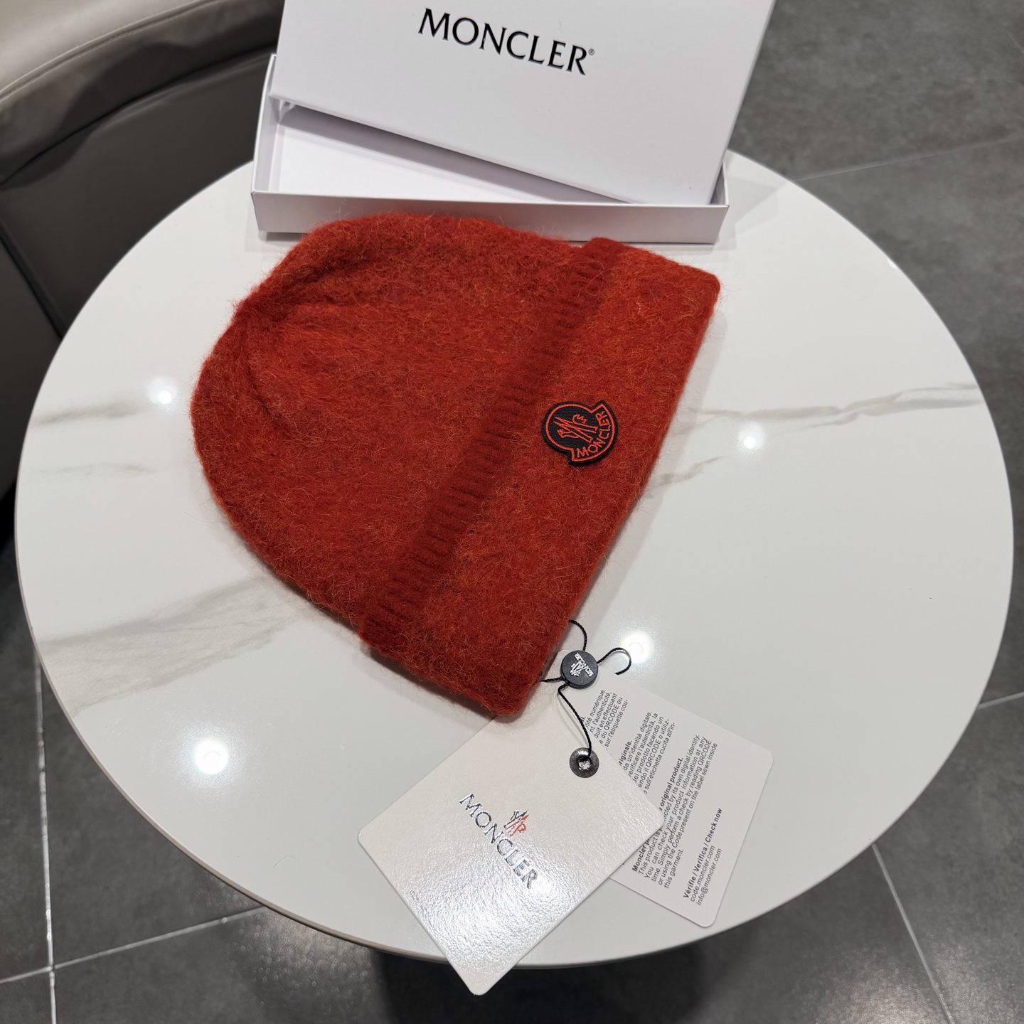 moncler韩系红色秋冬保暖针织包头护耳毛线帽百搭ins简约冷帽男女新款 