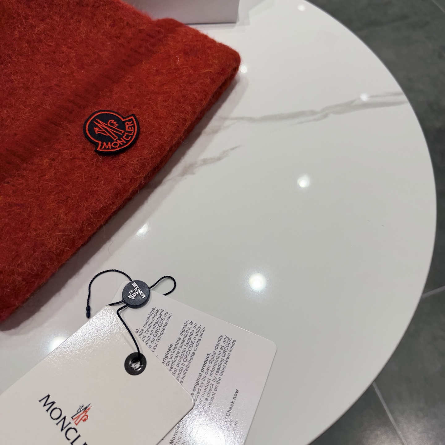 moncler韩系红色秋冬保暖针织包头护耳毛线帽百搭ins简约冷帽男女新款 