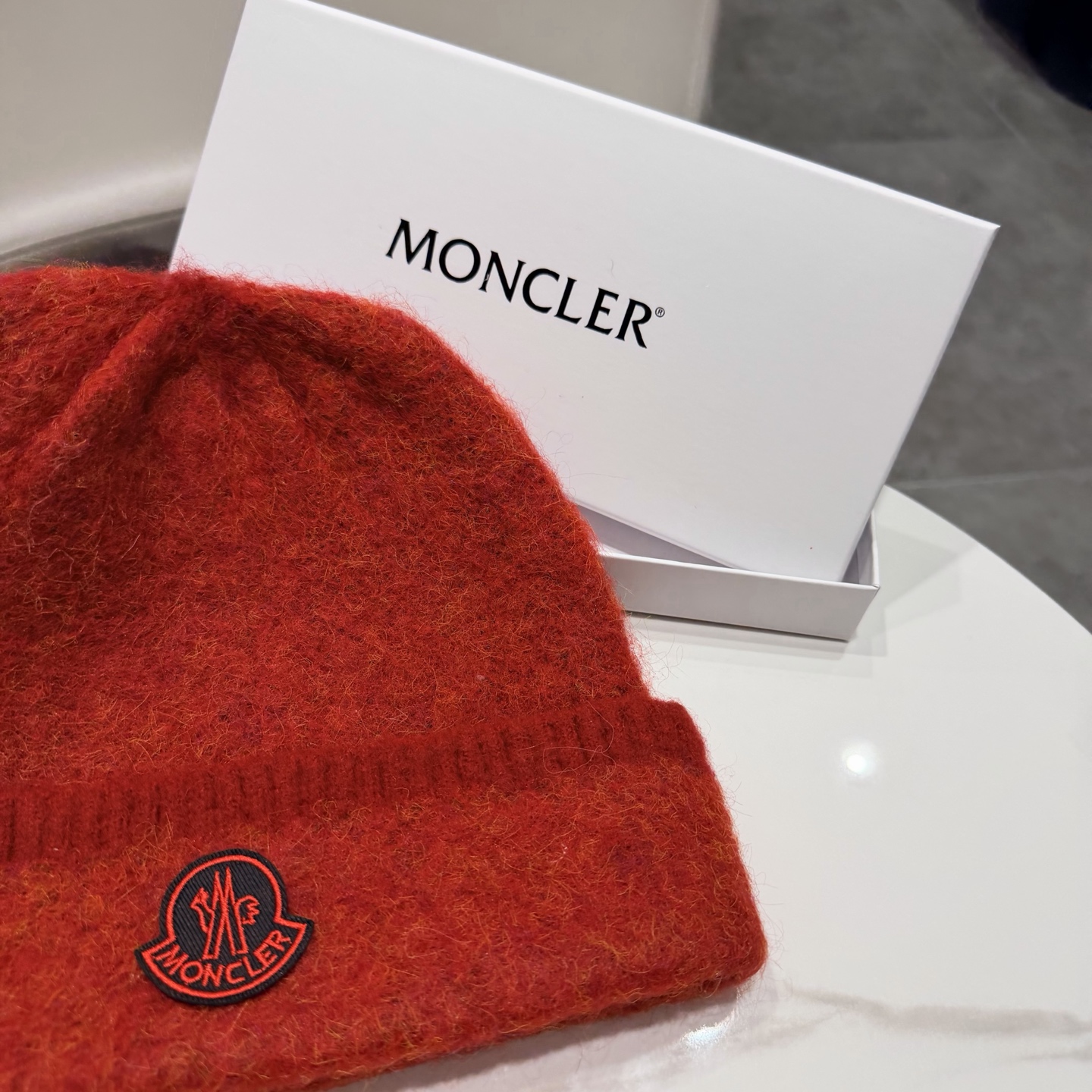 moncler韩系红色秋冬保暖针织包头护耳毛线帽百搭ins简约冷帽男女新款 