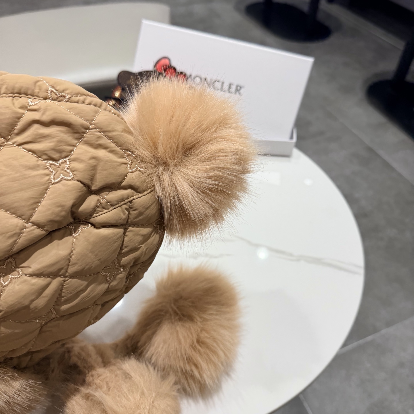 moncler毛绒帽子女秋冬加绒加厚渔夫帽保暖棉帽骑车防风护耳帽防寒雷锋帽