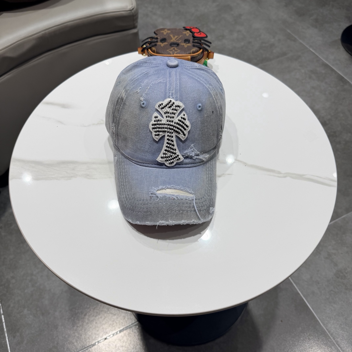 Chrome Hearts 克罗心💓破洞韩版时尚复古洗水棒球帽🧢鸭舌帽