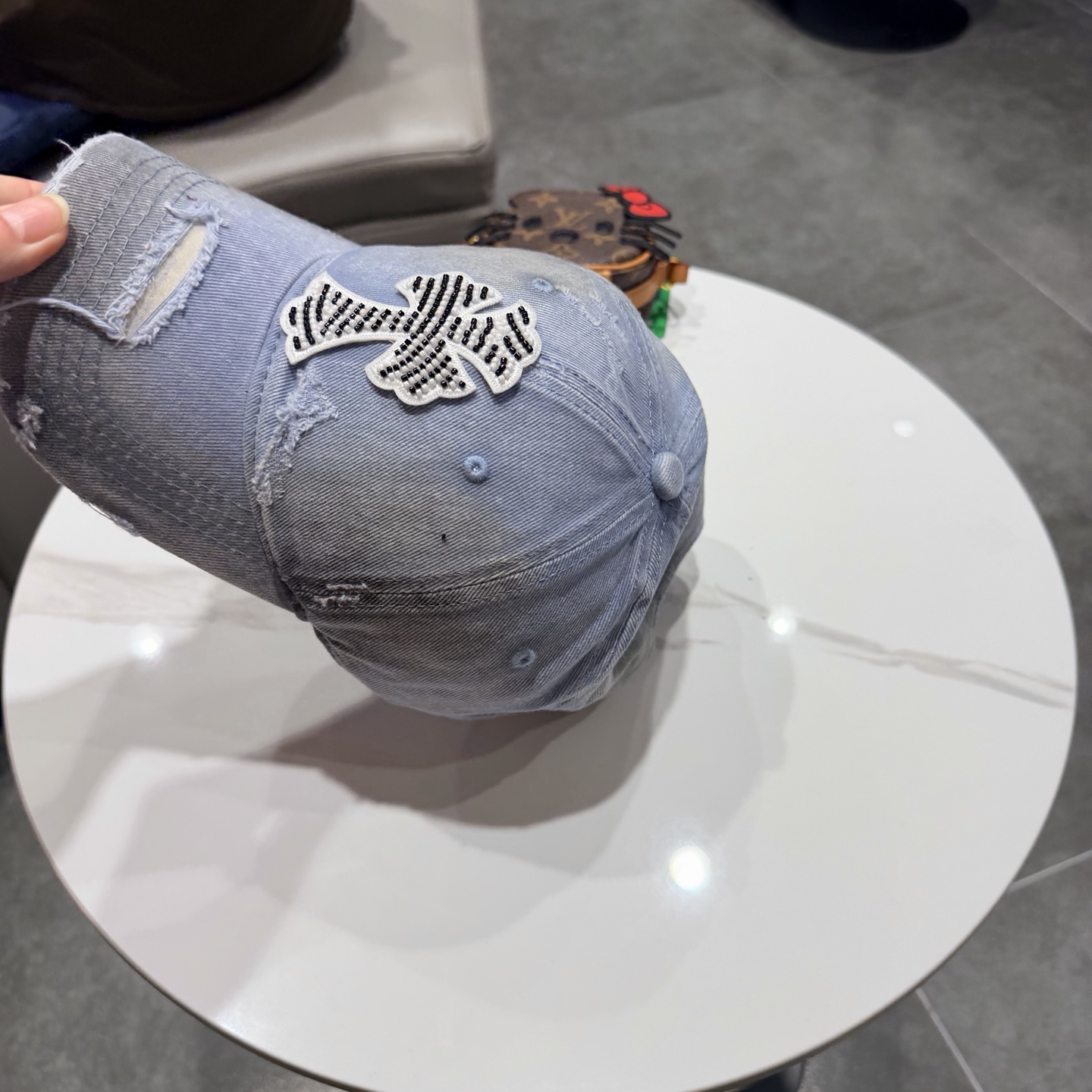 Chrome Hearts 克罗心💓破洞韩版时尚复古洗水棒球帽🧢鸭舌帽