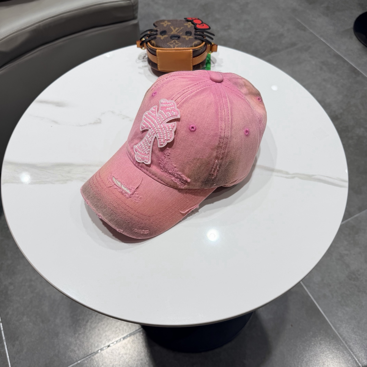 Chrome Hearts 克罗心💓破洞韩版时尚复古洗水棒球帽🧢鸭舌帽