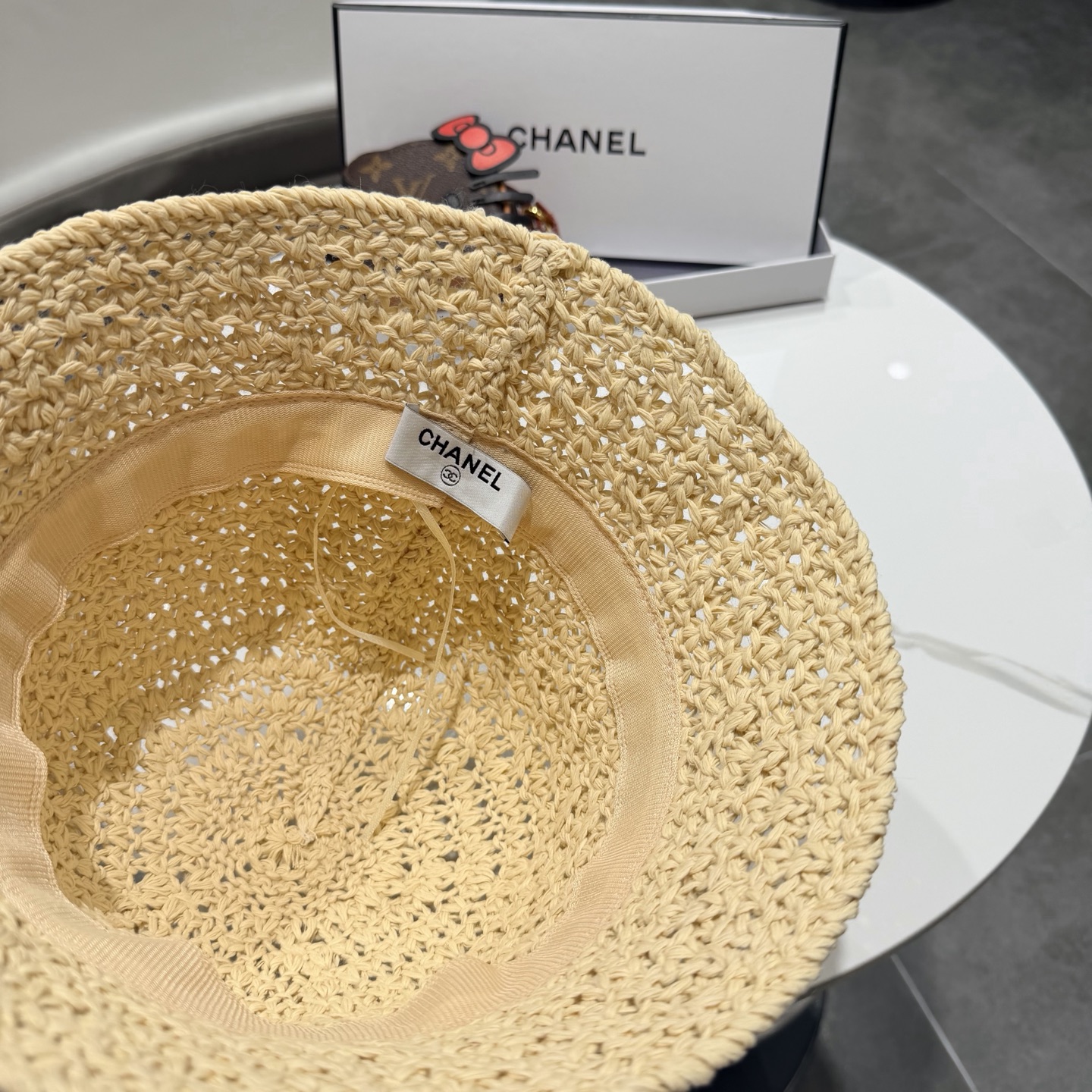 chanel香奈儿2026年新款出韩国水桶帽子女春夏防晒镂空渔夫帽显脸小防晒盆帽潮