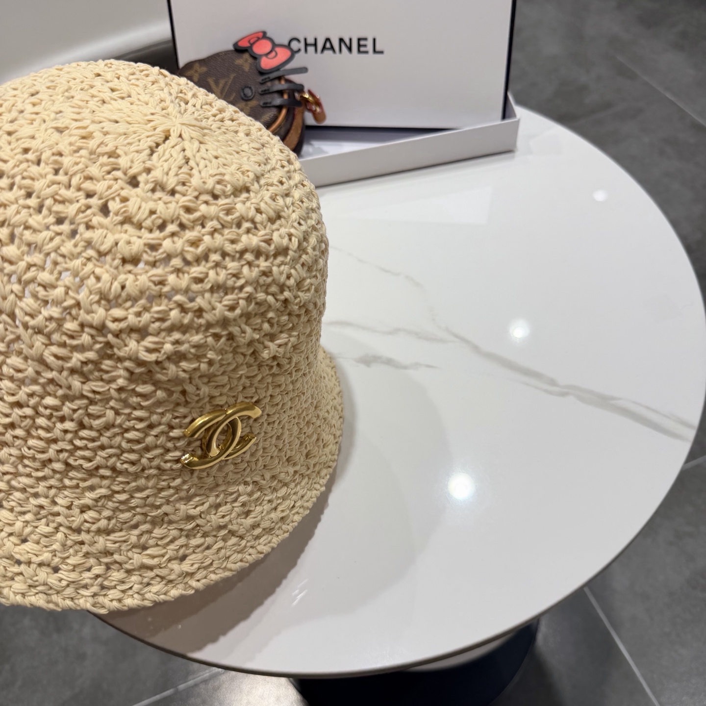 chanel香奈儿2026年新款出韩国水桶帽子女春夏防晒镂空渔夫帽显脸小防晒盆帽潮