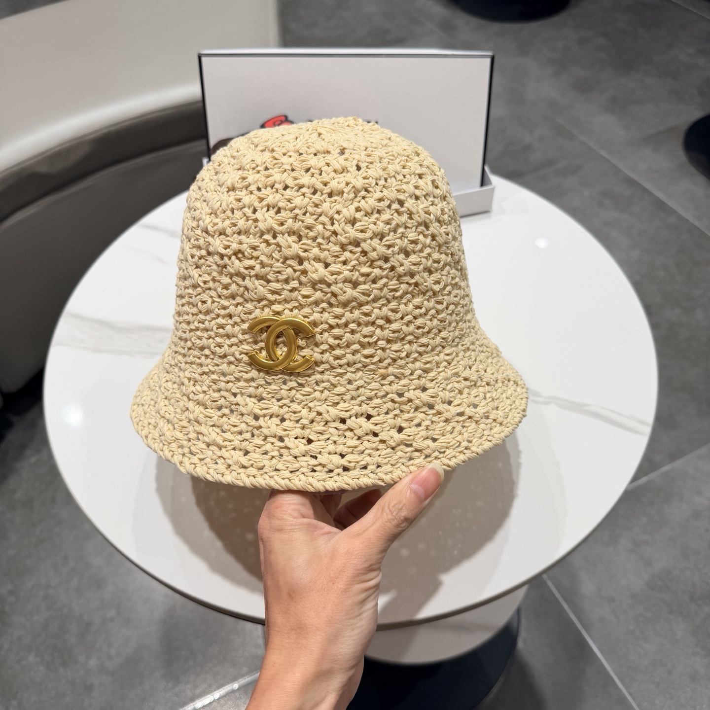 chanel香奈儿2026年新款出韩国水桶帽子女春夏防晒镂空渔夫帽显脸小防晒盆帽潮