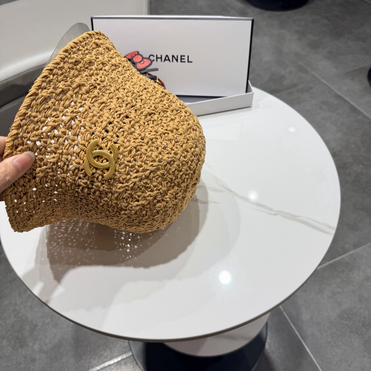 chanel香奈儿2026新款出韩国水桶帽子女春夏防晒镂空渔夫帽显脸小防晒盆帽潮