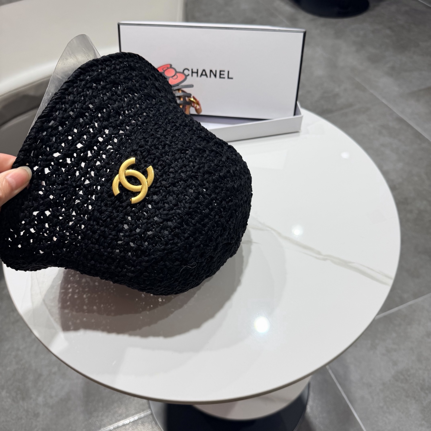 chanel香奈儿2026年新款出韩国水桶帽子女春夏防晒镂空渔夫帽显脸小防晒盆帽潮