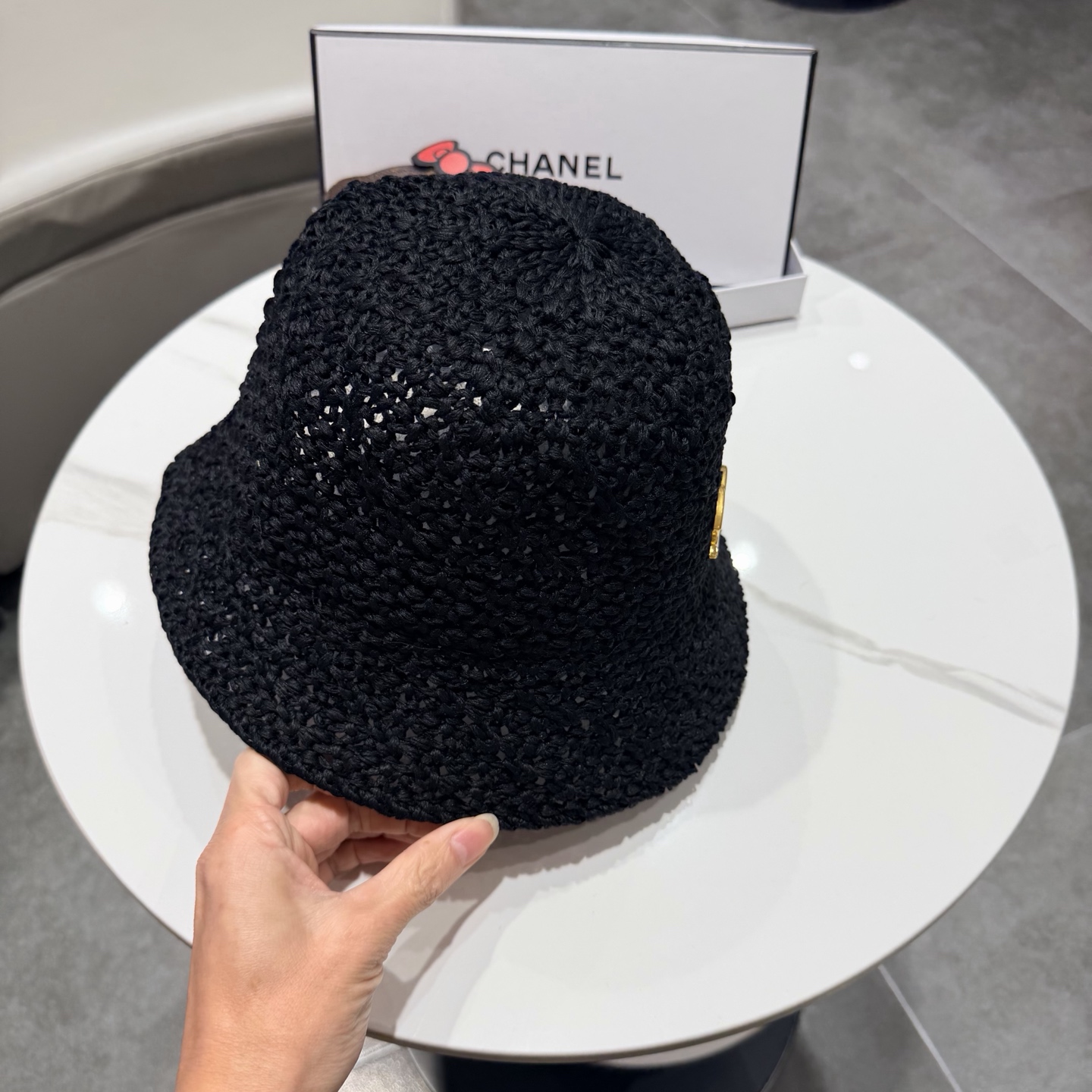 chanel香奈儿2026年新款出韩国水桶帽子女春夏防晒镂空渔夫帽显脸小防晒盆帽潮