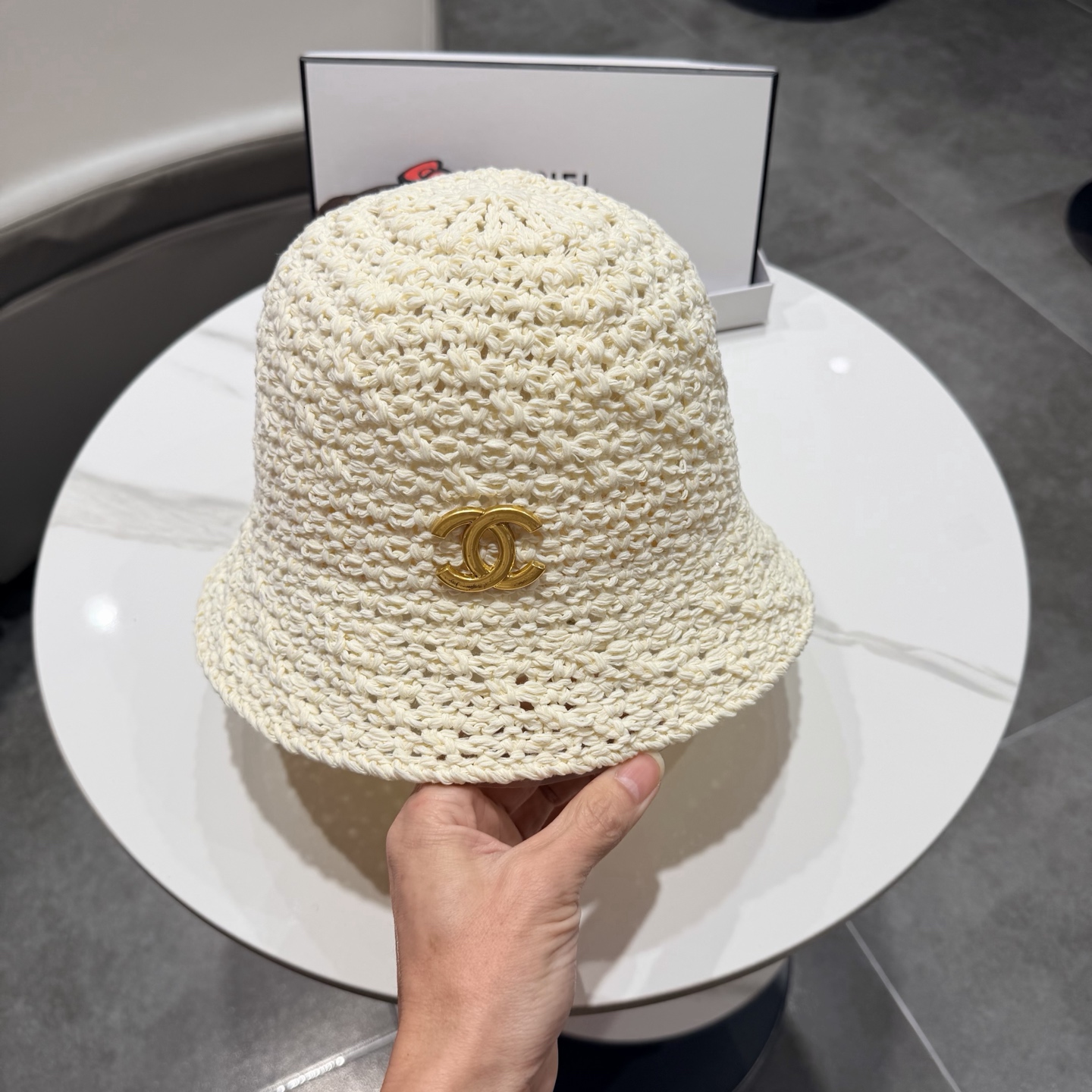 chanel香奈儿2026年新款出韩国水桶帽子女春夏防晒镂空渔夫帽显脸小防晒盆帽潮