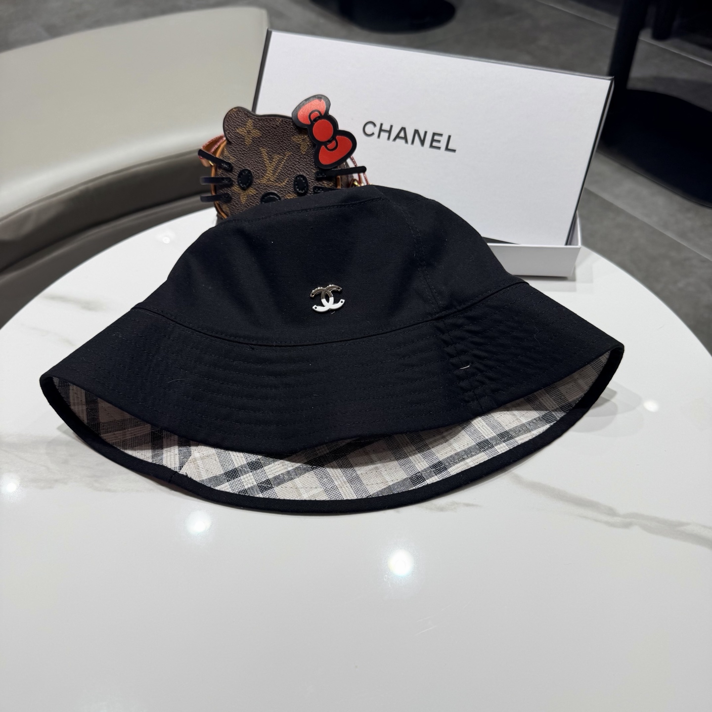 chanel香奈儿双面可戴高品质日系小众渔夫帽女夏季百搭显脸小遮脸盆帽户外帽子