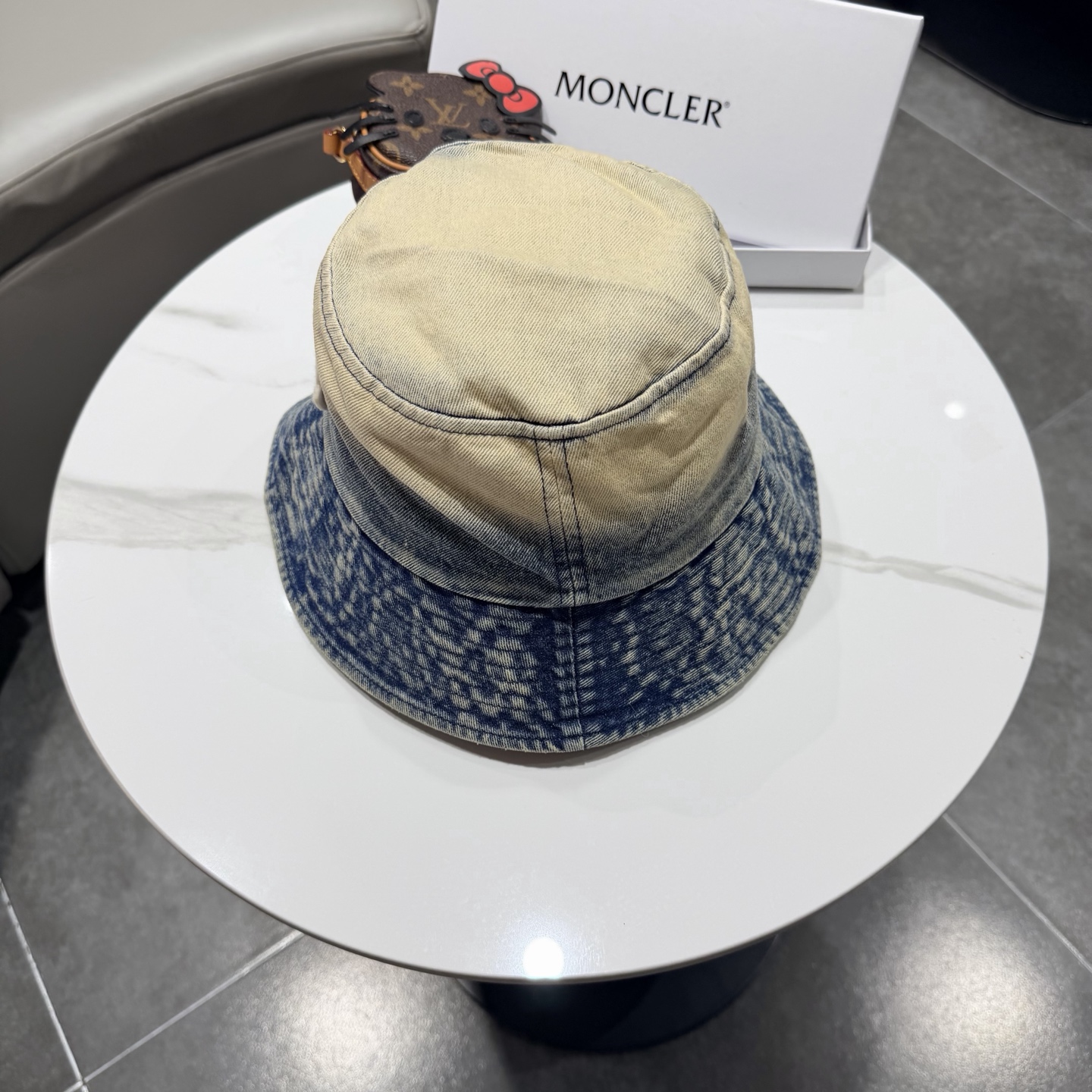 蒙口牛仔渐变渔夫帽子男女情侣春夏季日系大檐遮脸防晒帽百搭时髦盆帽