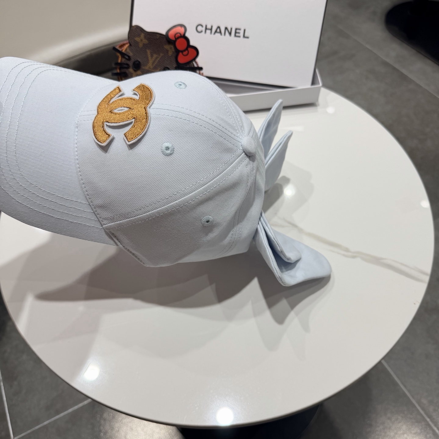 chanel香奈儿蝴蝶结棒球帽女夏季新款甜美可爱大头围遮阳显脸小大檐防晒鸭舌帽