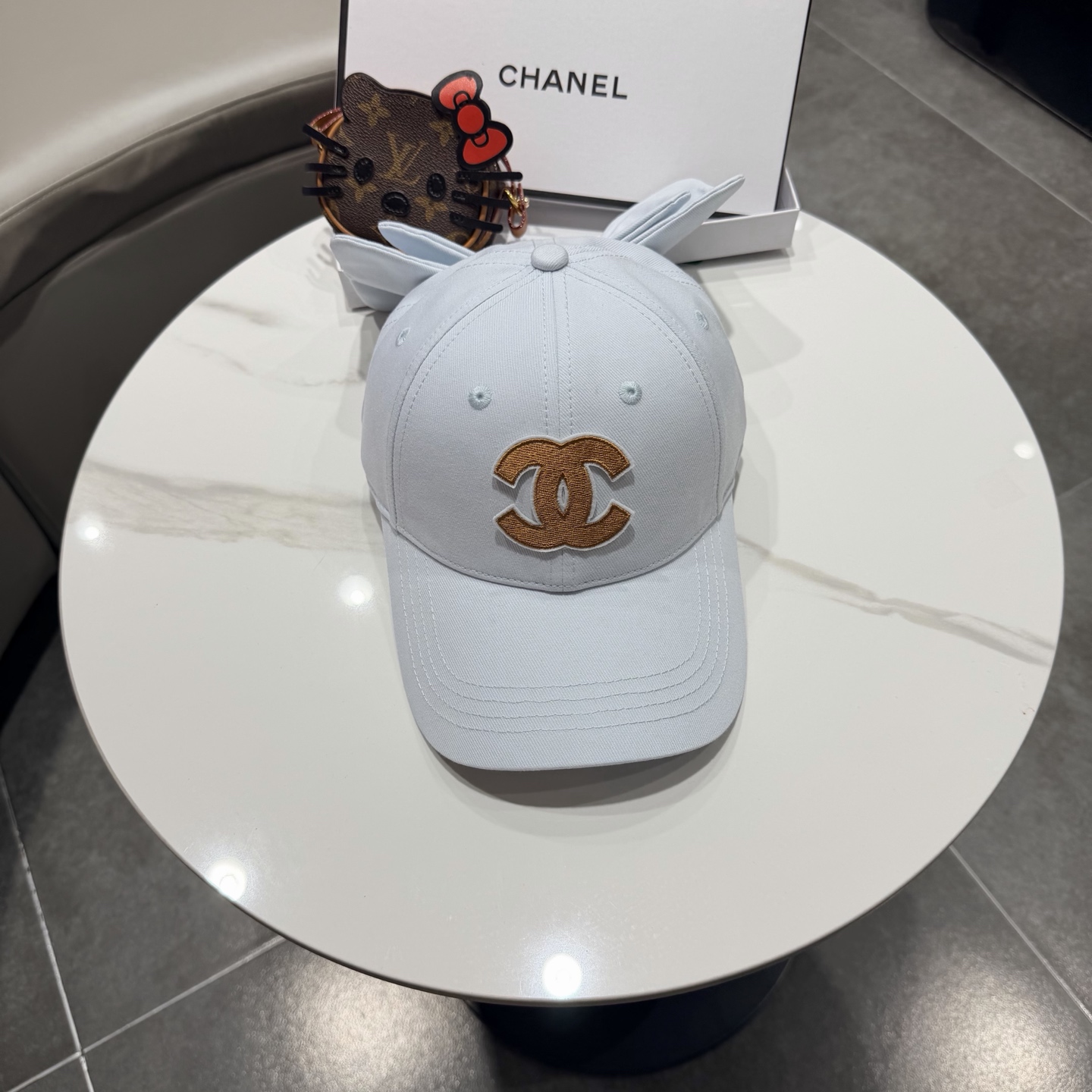 chanel香奈儿蝴蝶结棒球帽女夏季新款甜美可爱大头围遮阳显脸小大檐防晒鸭舌帽