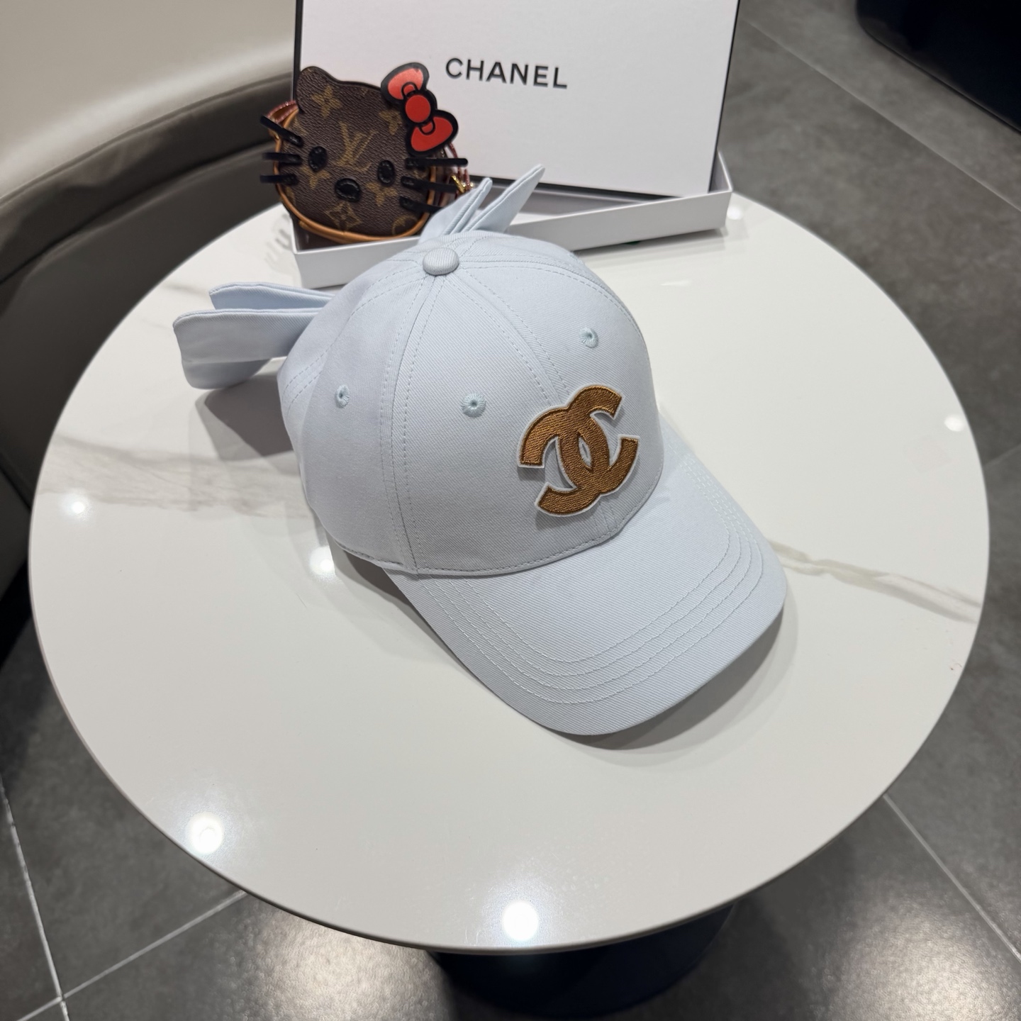 chanel香奈儿蝴蝶结棒球帽女夏季新款甜美可爱大头围遮阳显脸小大檐防晒鸭舌帽