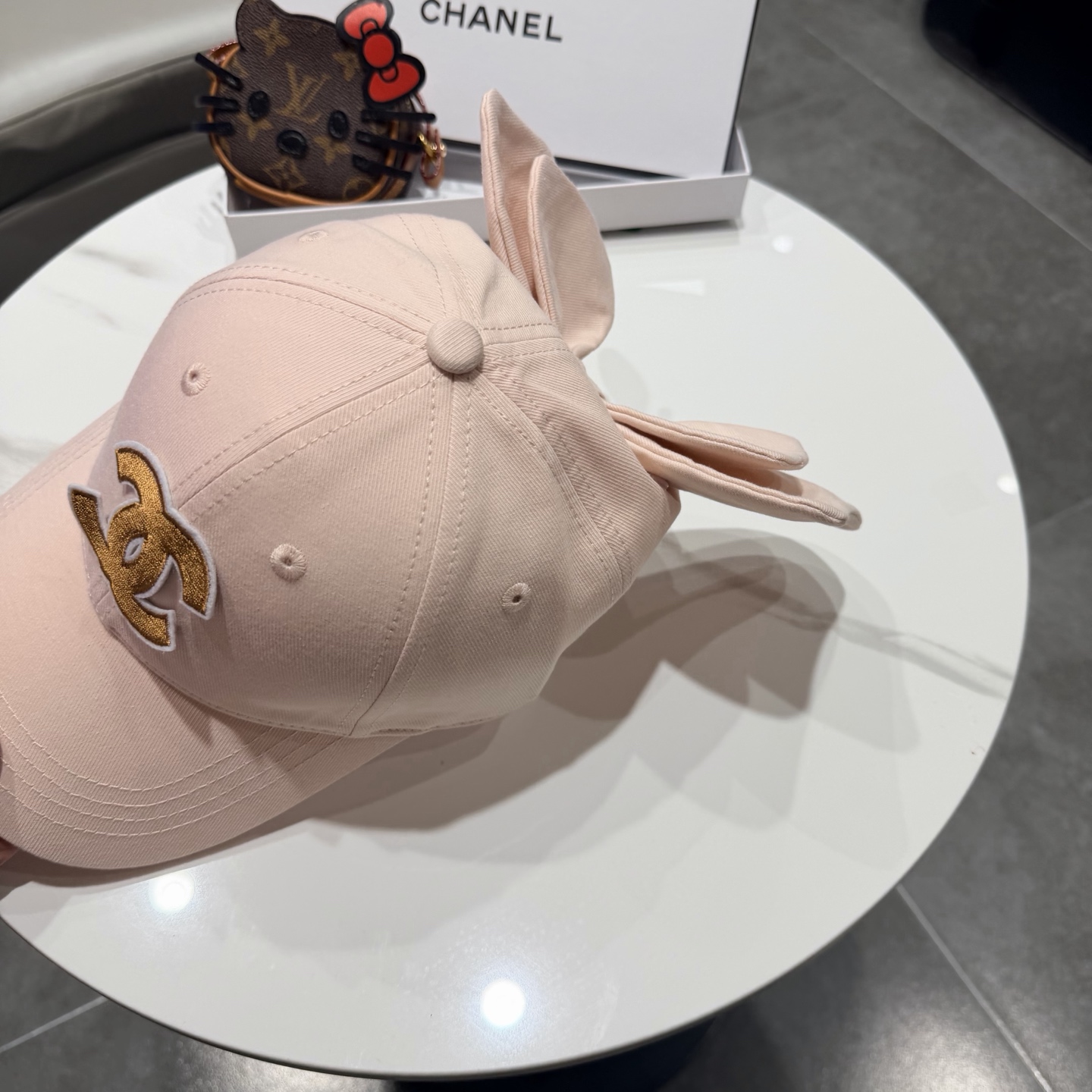 chanel香奈儿蝴蝶结棒球帽女夏季新款甜美可爱大头围遮阳显脸小大檐防晒鸭舌帽
