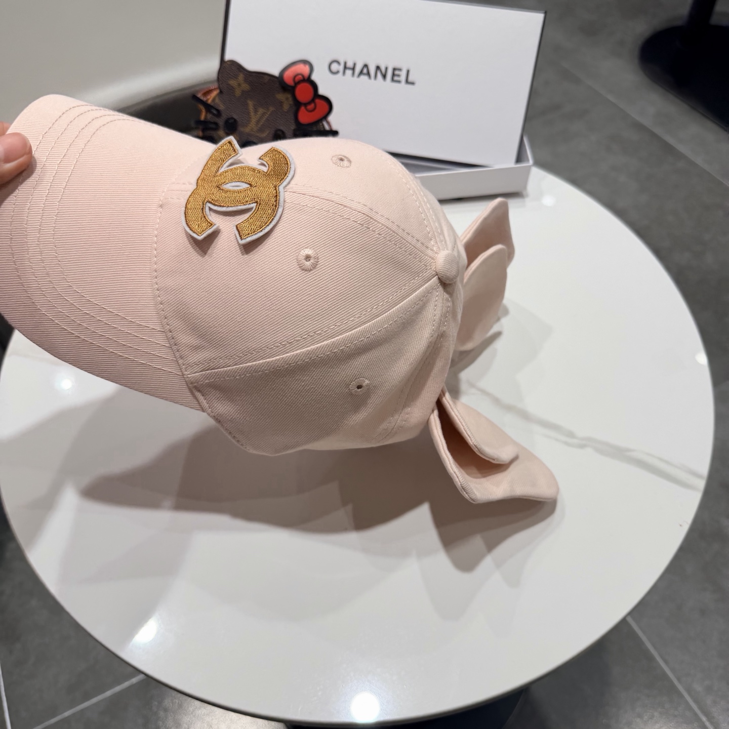 chanel香奈儿蝴蝶结棒球帽女夏季新款甜美可爱大头围遮阳显脸小大檐防晒鸭舌帽