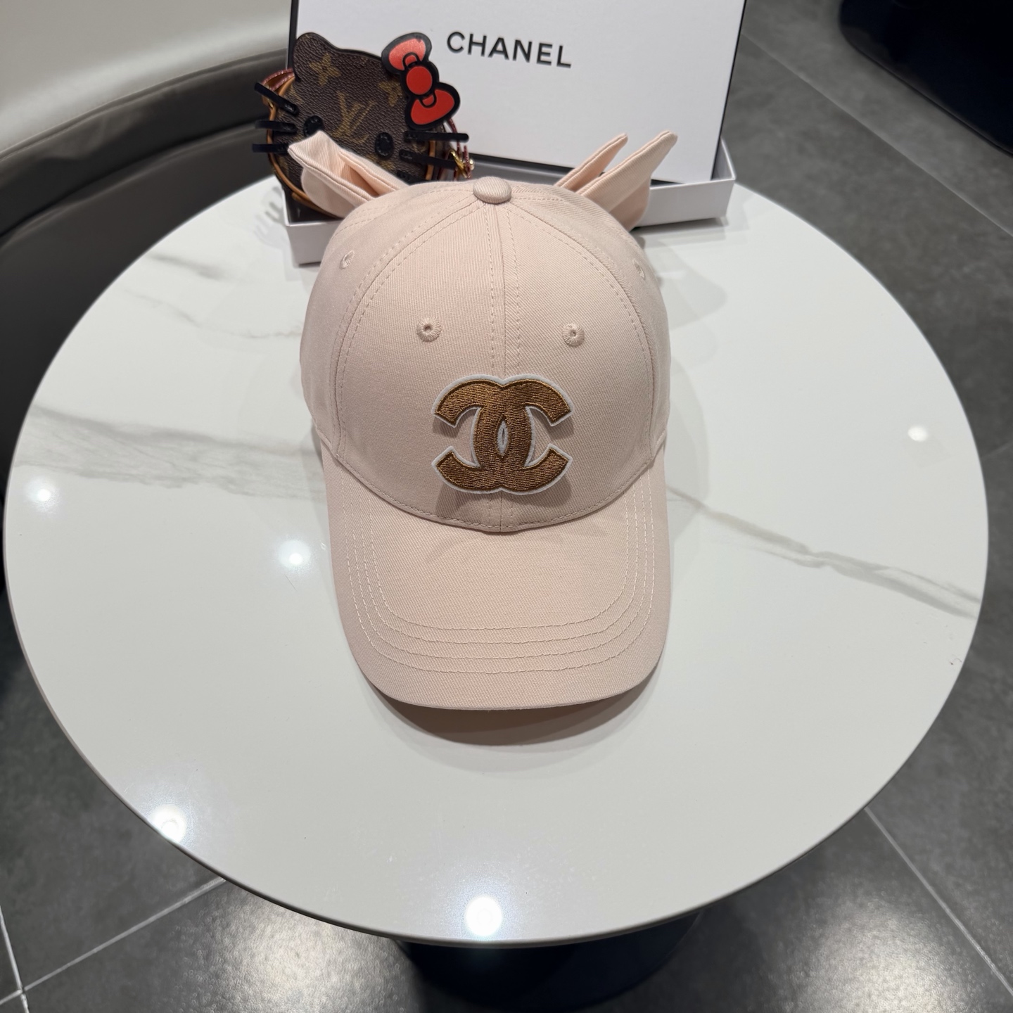 chanel香奈儿蝴蝶结棒球帽女夏季新款甜美可爱大头围遮阳显脸小大檐防晒鸭舌帽
