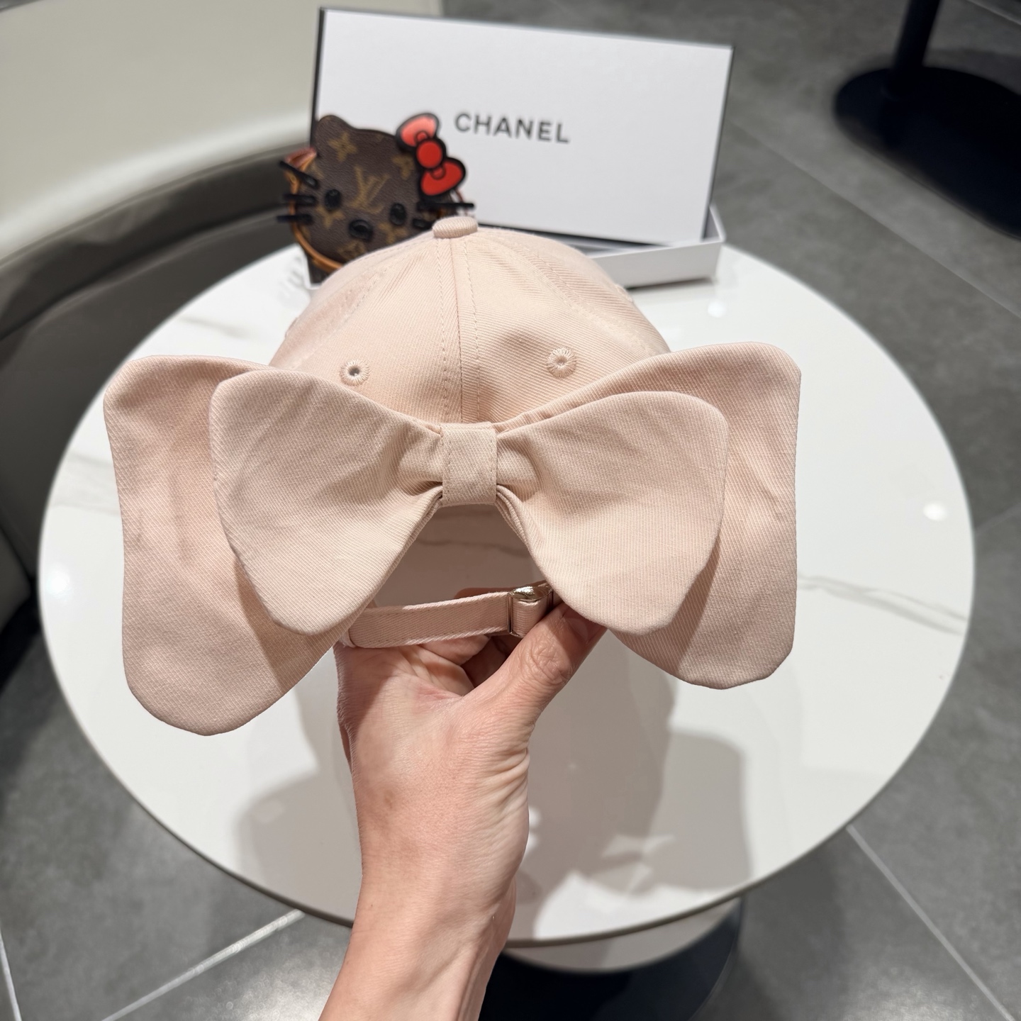 chanel香奈儿蝴蝶结棒球帽女夏季新款甜美可爱大头围遮阳显脸小大檐防晒鸭舌帽