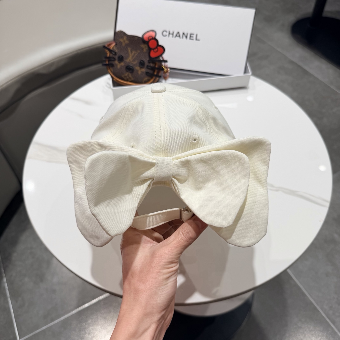 chanel香奈儿蝴蝶结棒球帽女夏季新款甜美可爱大头围遮阳显脸小大檐防晒鸭舌帽