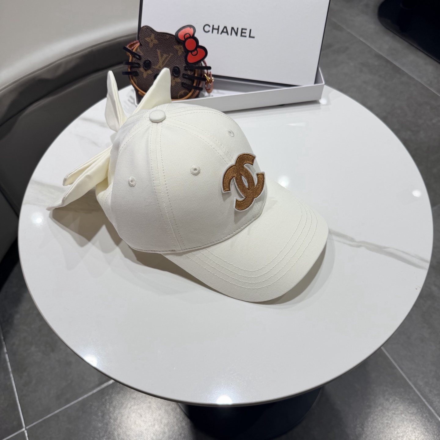 chanel香奈儿蝴蝶结棒球帽女夏季新款甜美可爱大头围遮阳显脸小大檐防晒鸭舌帽