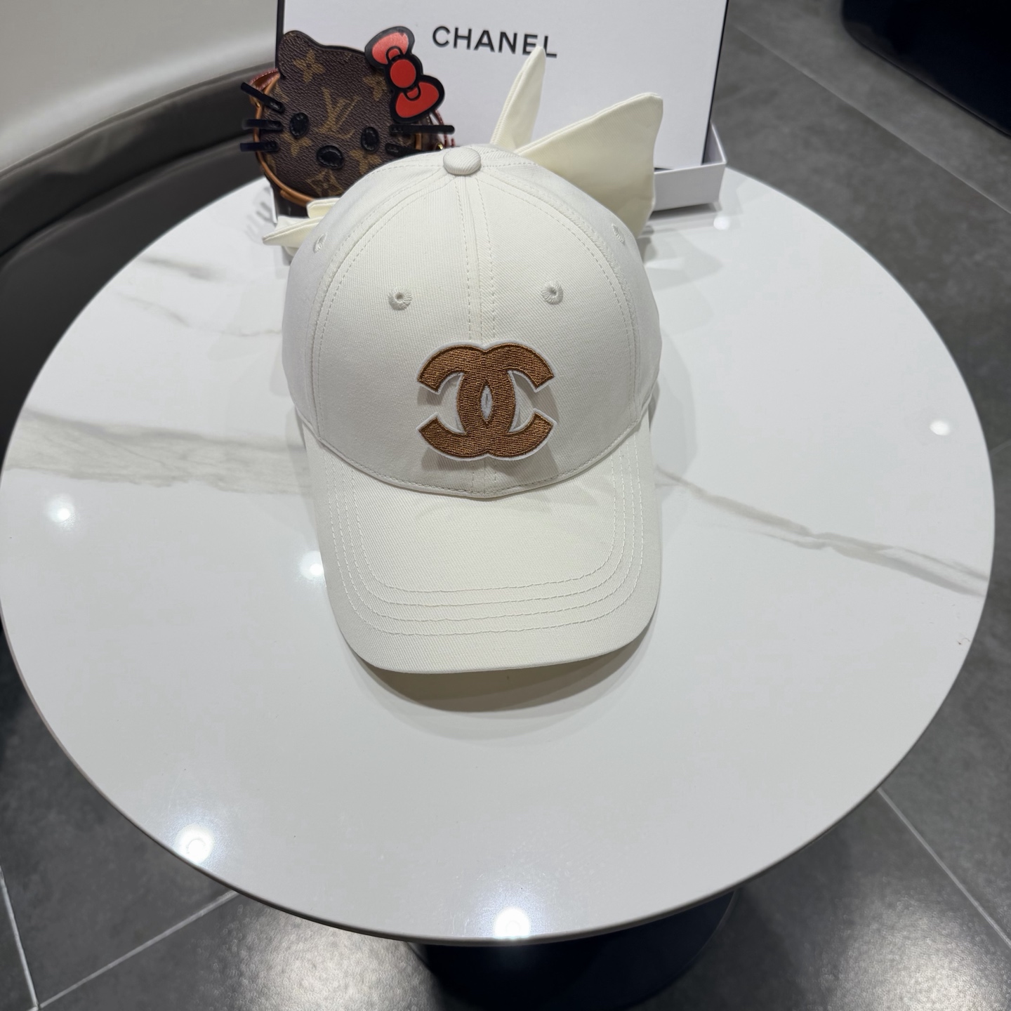 chanel香奈儿蝴蝶结棒球帽女夏季新款甜美可爱大头围遮阳显脸小大檐防晒鸭舌帽