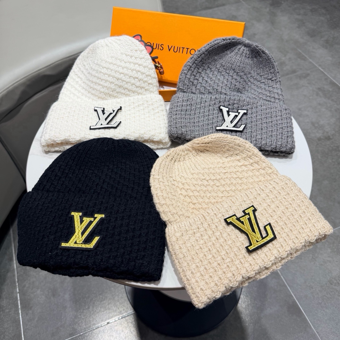 高品质Lv路易威登兔毛+羊毛针织毛线帽，男女同款 正品开模