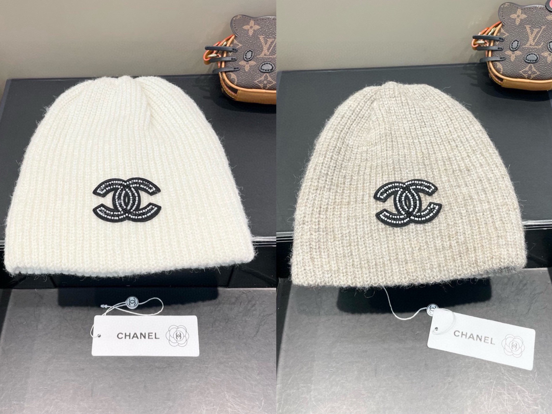 Chanel官网品质香奈儿 秋冬网红时尚博主推荐款毛线帽，小红书爆款，手感超柔软舒适的针织线帽，弹性极佳！
