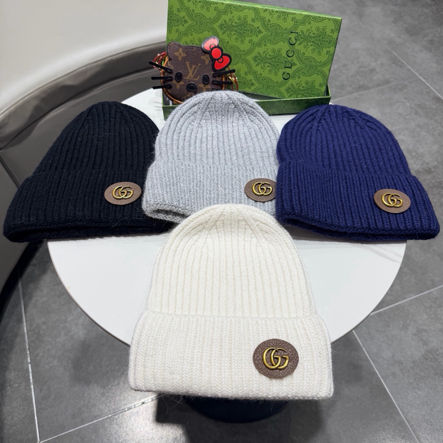 高品质 Gucci古奇秋冬新款毛线帽，羊毛面料，男女同款
