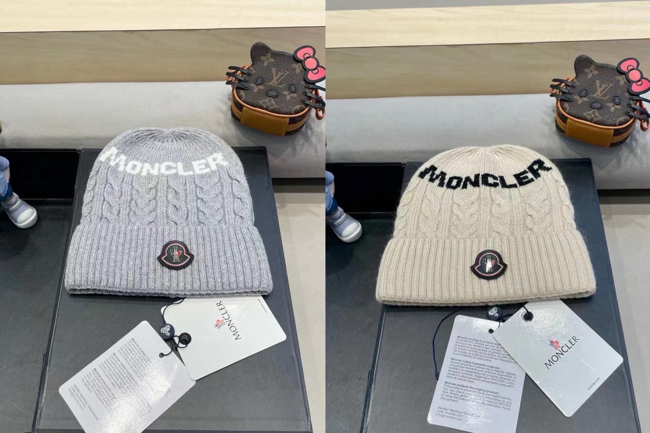 蒙口moncler 带球针织毛线帽！小姐姐的冬日最爱～随便搭配什么衣服都好看！又减龄又显可爱的一款～颜色很多，随心百搭～