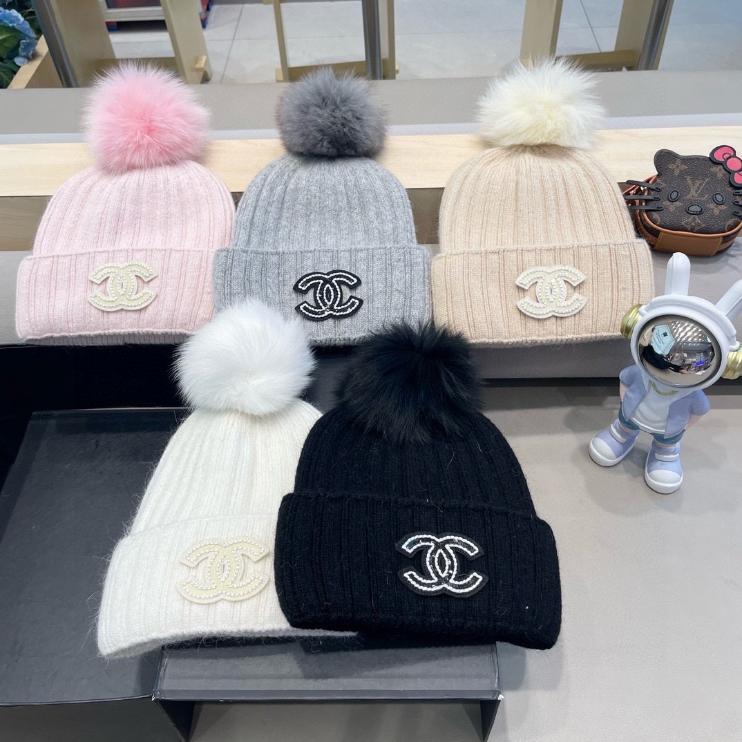 Chanel 毛线帽子女冬季保暖护耳加厚韩系堆堆帽2026新款针织冷帽百搭