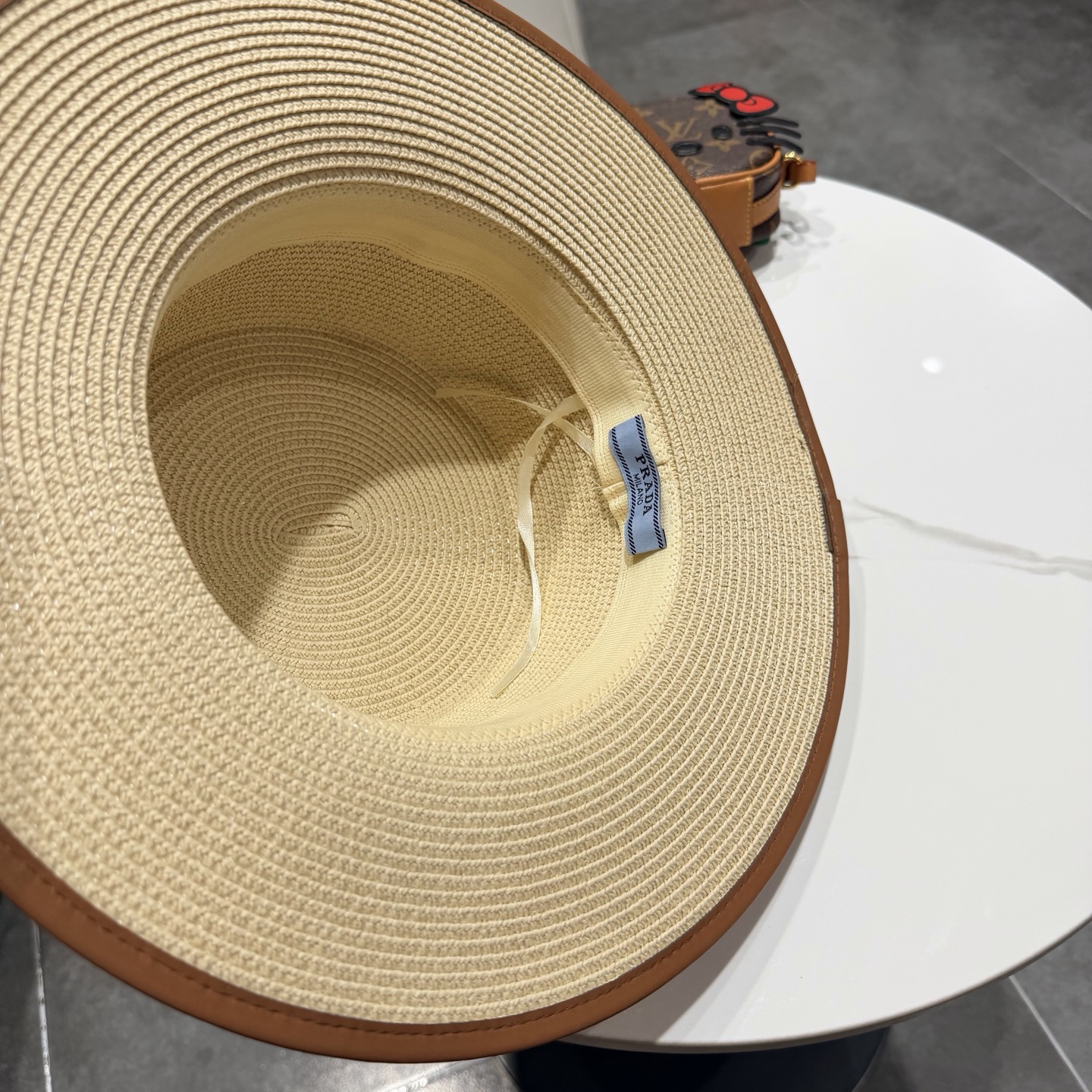 普拉达菲草遮阳帽，遮阳礼帽，沙滩帽，头围57cm