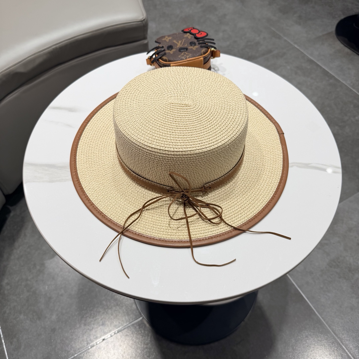 普拉达菲草遮阳帽，遮阳礼帽，沙滩帽，头围57cm