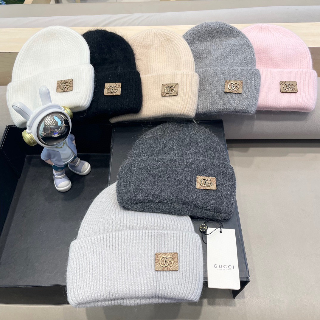 Gucci古奇秋冬新款毛线帽，羊毛面料，男女同款