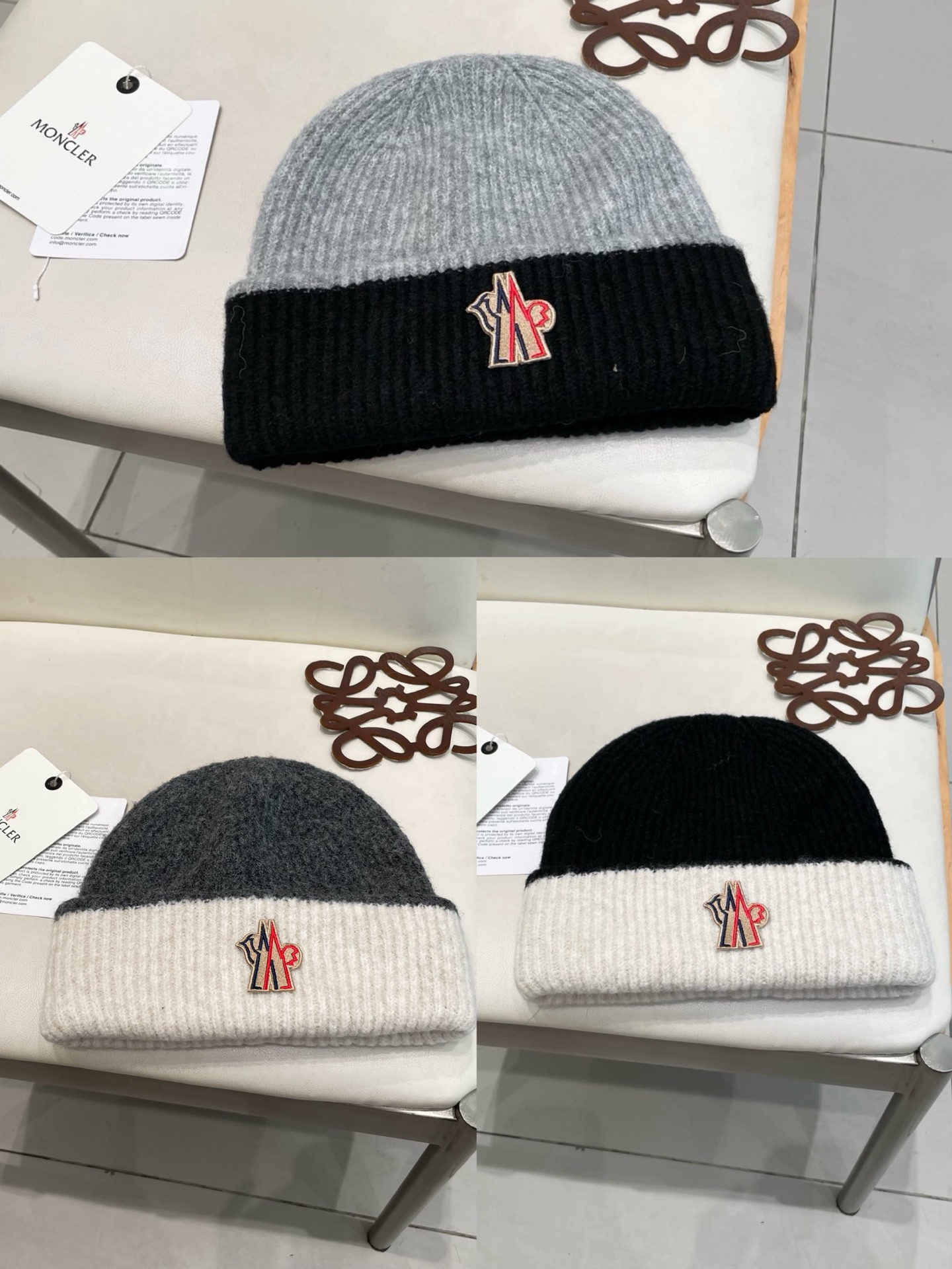 MONCLER蒙口🎩羊毛针织毛线帽，好品质高端大气，超柔软！超火爆💖质感很赞，出街超好搭配！时尚潮流！冬天必备单品，男女