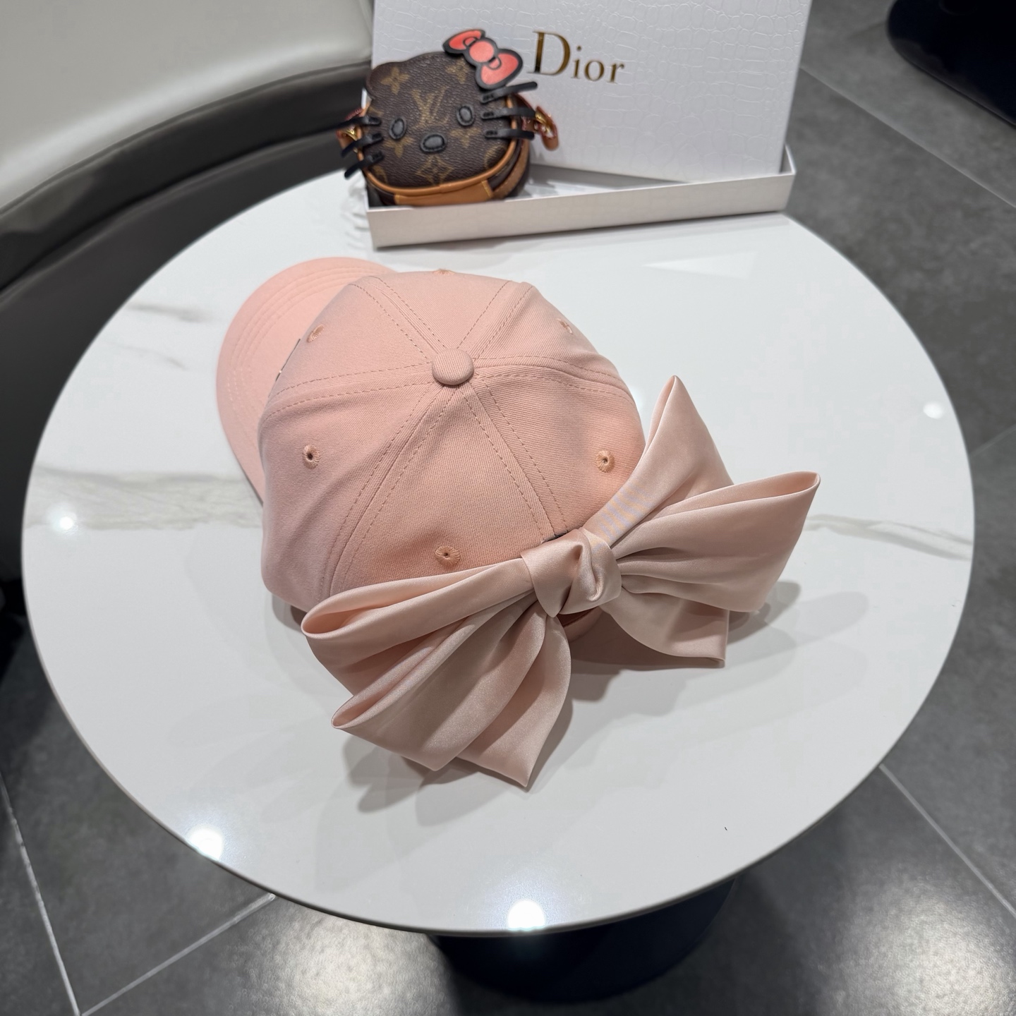 蝴蝶结棒球帽女夏季新款甜美可爱大头围遮阳显脸小大檐防晒鸭舌帽