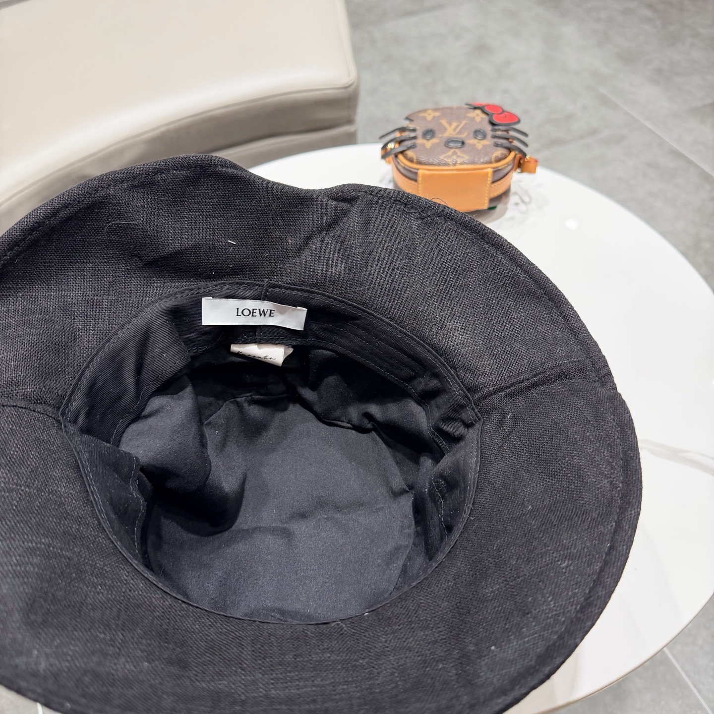 罗意威原宿风棉麻混纺渔夫帽子女春夏薄款布帽百搭撞色盆帽休闲帽潮