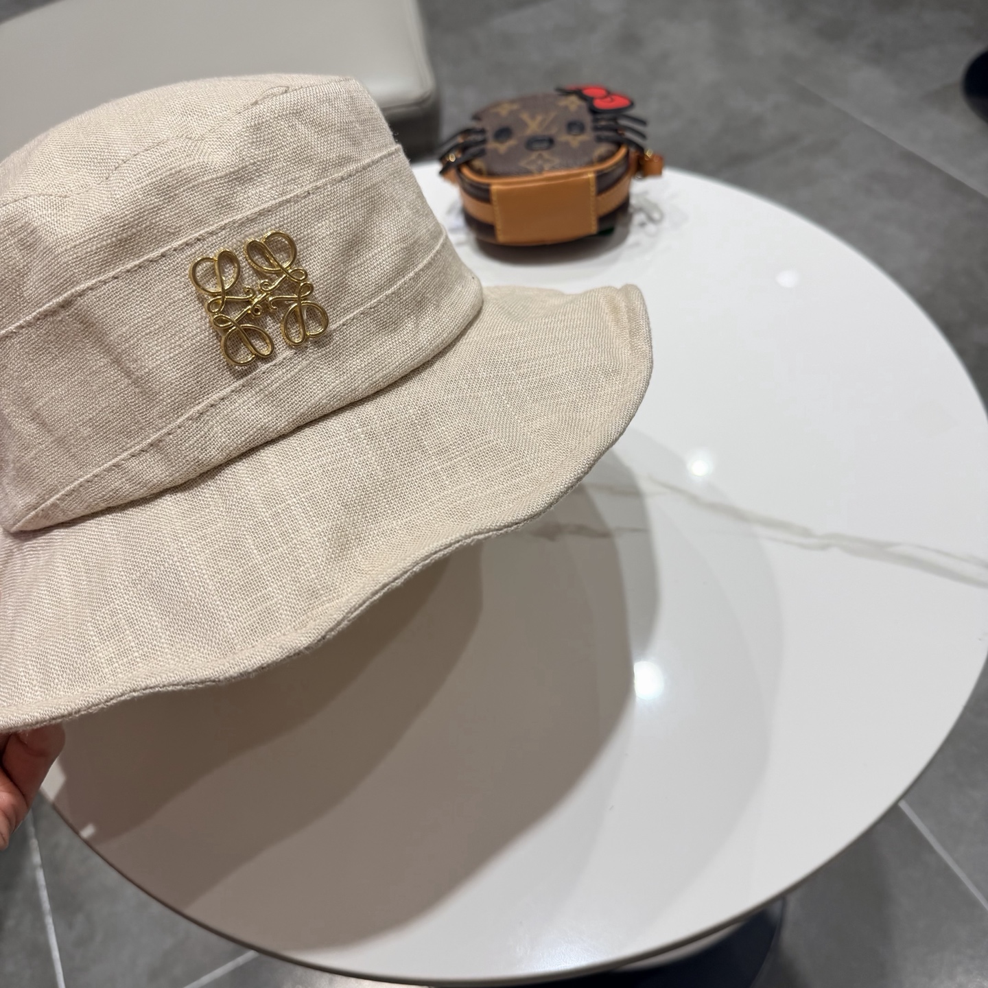 罗意威原宿风棉麻混纺渔夫帽子女春夏薄款布帽百搭撞色盆帽休闲帽潮