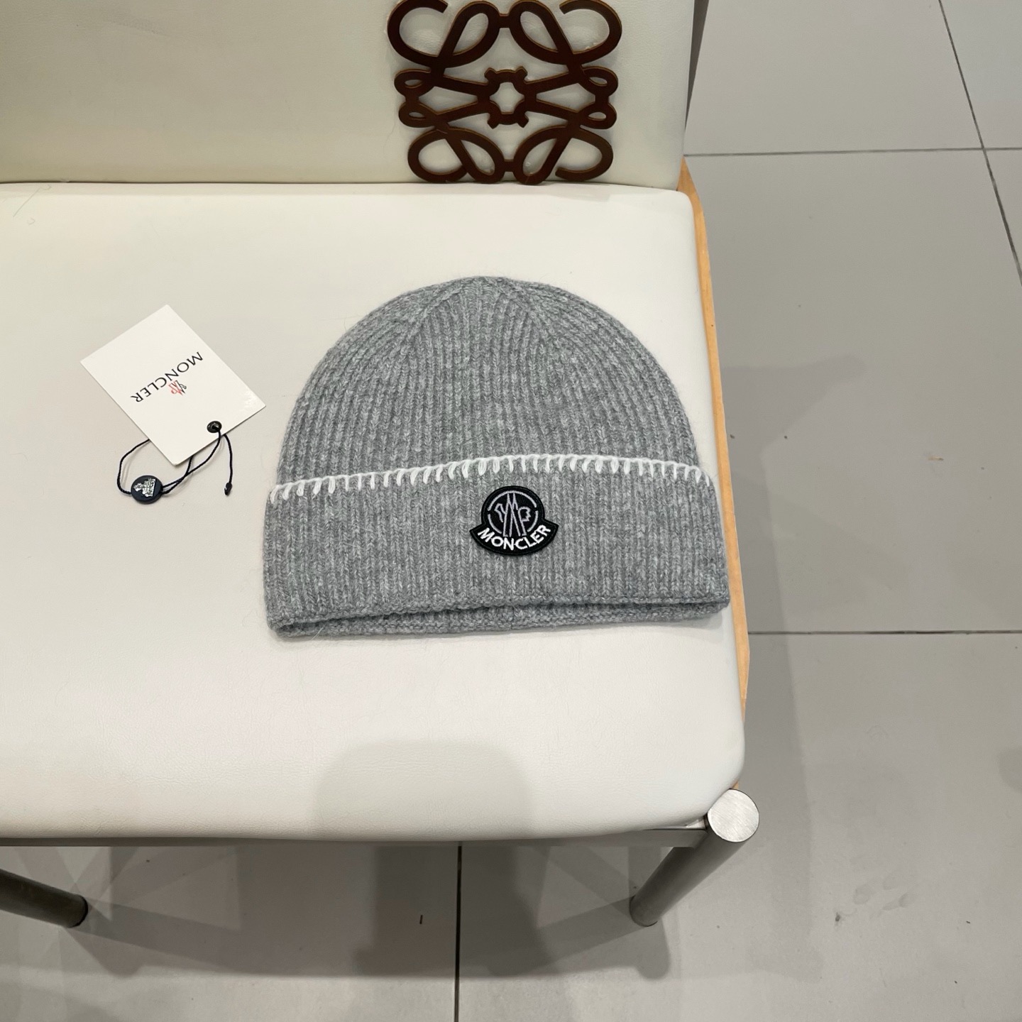 moncler毛线帽子男秋冬新款百搭保暖护耳针织帽显脸小时尚套头冷帽