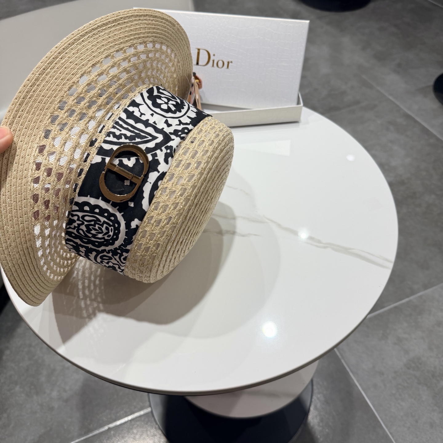 Dior迪奥新款平顶礼帽，遮阳草帽，头围57cm