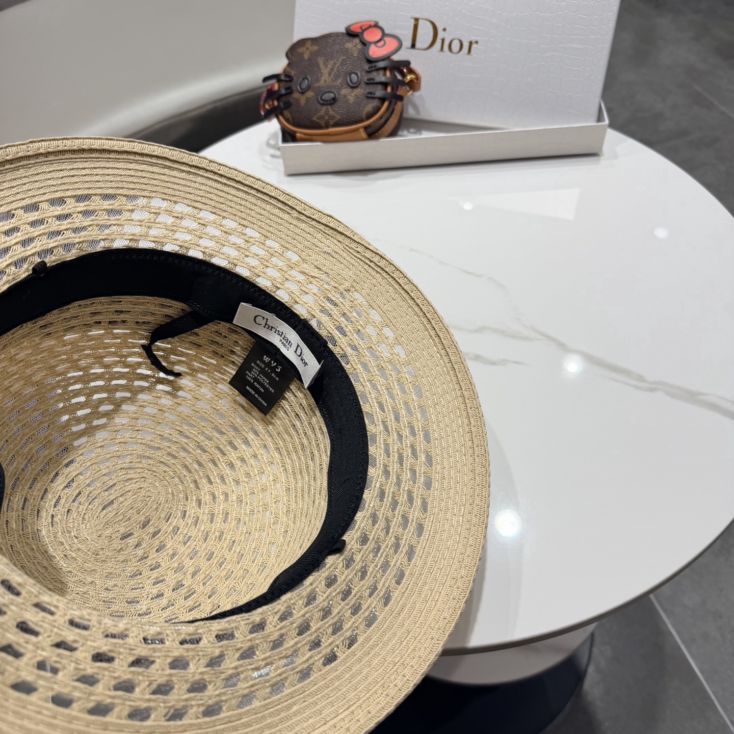 Dior迪奥新款平顶礼帽，遮阳草帽，头围57cm