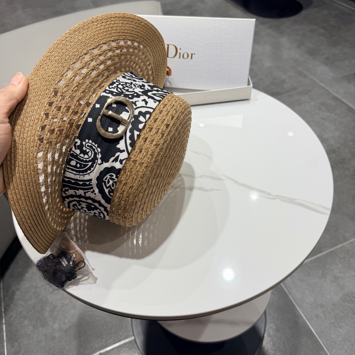 Dior迪奥新款平顶礼帽，遮阳草帽，头围57cm