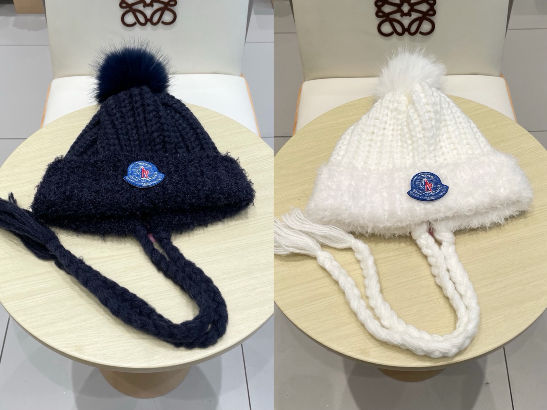 moncler韩版冬季帽子女加厚保暖针织帽护耳毛绒骑行包头帽可爱甜美毛线帽