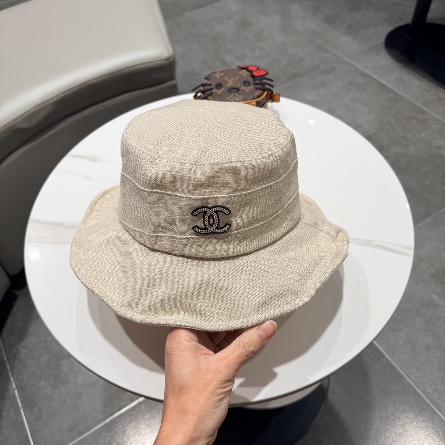 Chanel日韩系光版拼接做旧休闲复古时尚百搭街头出游渔夫帽画家帽新款