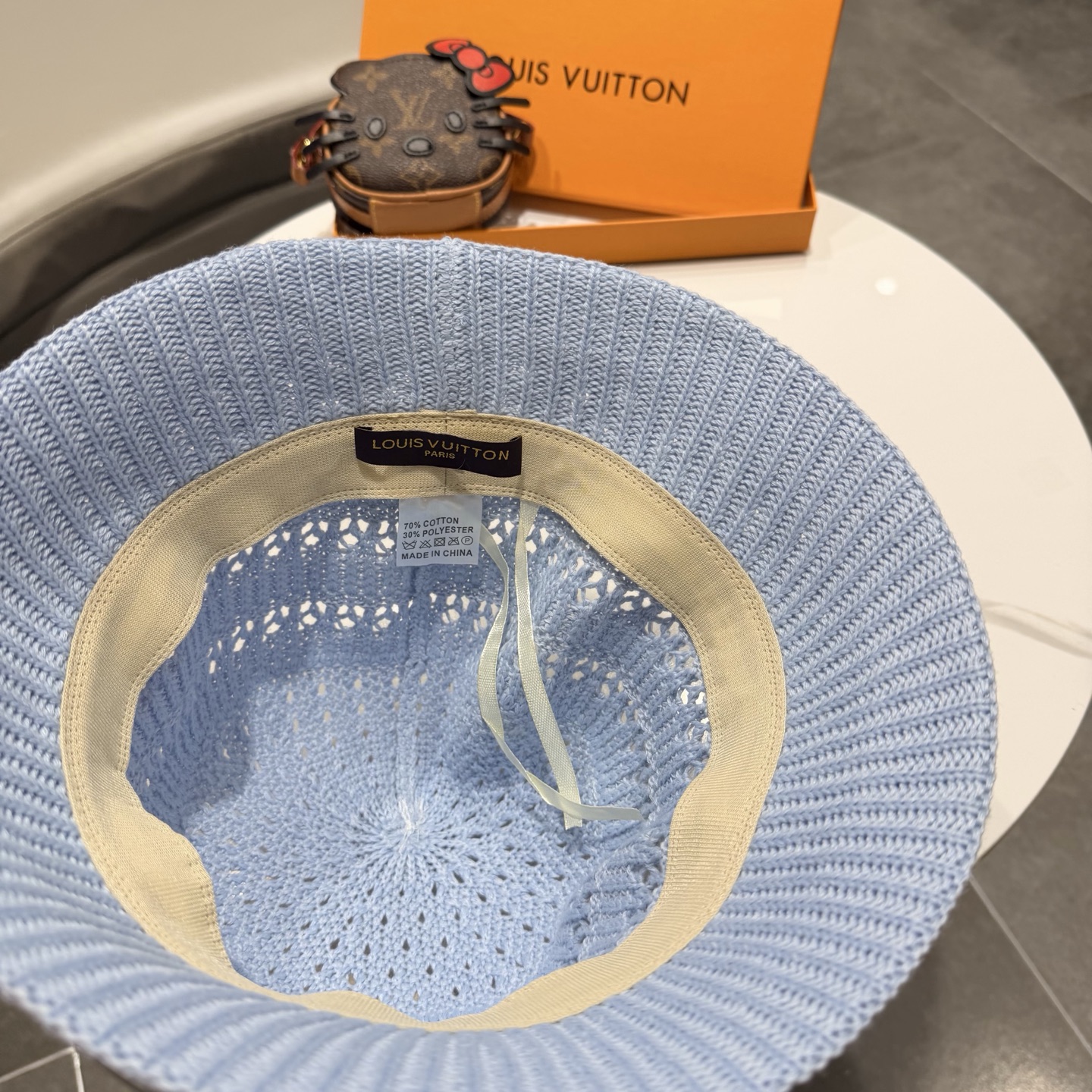 Lv路易威登2026新款遮阳防晒帽子女镂空透气素颜水桶帽春夏季时尚百搭渔夫帽