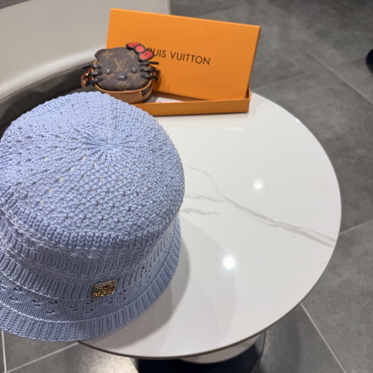 Lv路易威登2026新款遮阳防晒帽子女镂空透气素颜水桶帽春夏季时尚百搭渔夫帽