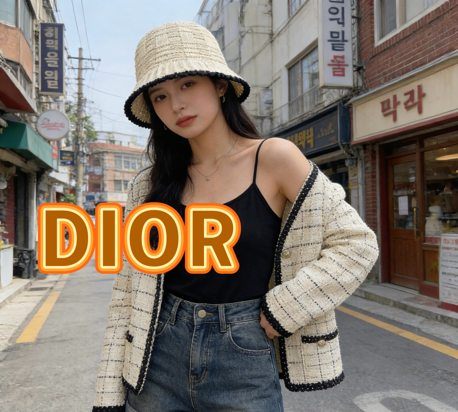 迪奥Dior盆帽新款夏季网眼透气时尚百搭韩版户外街头休闲旅游防嗮遮阳帽女